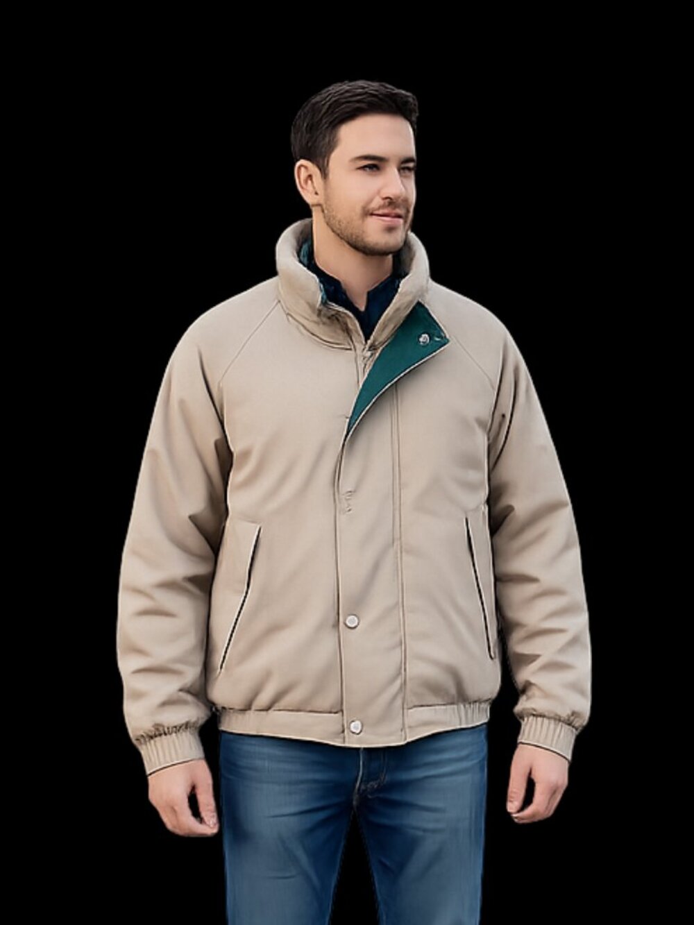 GRIZZLY Men's Large Jacket. Wool Blend cuffs and collar